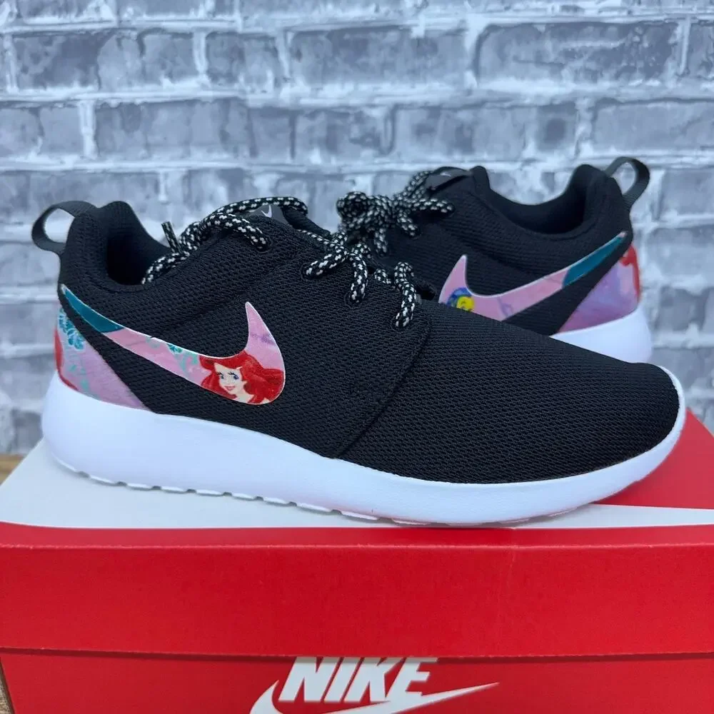 Nike Roshe One Black The Little Mermaid Custom 844994-002 Womens Size 6.5 New